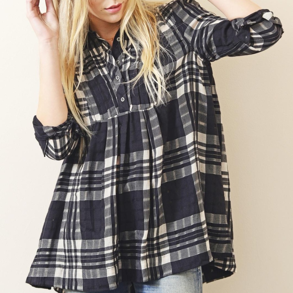 Free People flannel tunic